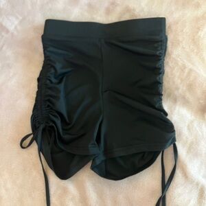 Black Ruched Women's Shorts